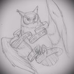 bagoly tetoválás a 8 lábán