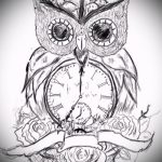bagoly tetoválás vázlatok órával 1