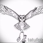 bagoly tetoválás vázlatok órával 5