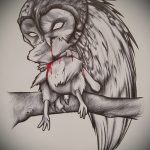 croquis de tatouage hibou pour les filles 2