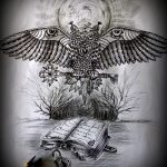 croquis de tatouage hibou pour les filles 3