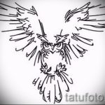 croquis de tatouage hibou sur la main 5