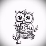 Eule Tattoo Skizze für Mädchen 1