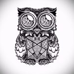 Eule Tattoo Skizze für Mädchen 6