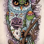 Eule Tattoo Skizzen americanische 1