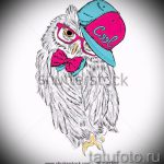 Skizze der Tattoo-Eule auf der Hand 3