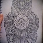 bagoly és álomfogó tetoválás vázlata 2