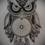 bagoly és álomfogó tetoválás vázlata 3