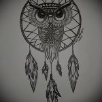 bagoly és álomfogó tetoválás vázlata 4
