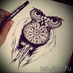 bagoly és álomfogó tetoválás vázlata 5