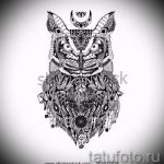 bagoly és álomfogó tetoválás vázlata 10