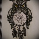 bagoly és álomfogó tetoválás vázlata 13