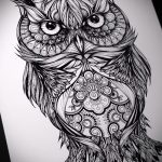 bagoly és álomfogó tetoválás vázlata 16