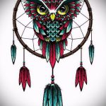 bagoly és álomfogó tetoválás vázlata 18