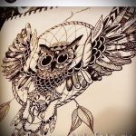 bagoly és álomfogó tetoválás vázlata 20