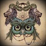 bagoly és álomfogó tetoválás vázlata 21
