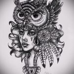 bagoly tetoválás vázlata lányoknak 9