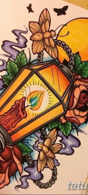 égő gyertya tetoválásának vázlata 2019.08.12. №012 - égő gyertya tetoválása -