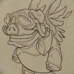снимка Скици на татуировка на прасе (глиган) от 26.09.2017 г. №003 - Скици на прасе -