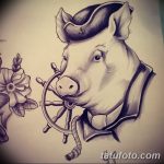 снимка Скици на татуировка на прасе (глиган) от 26.09.2017 г. №006 - Скици на прасе -