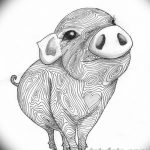 снимка Скици на татуировка на прасе (глиган) от 26.09.2017 г. №007 - Скици на прасе -