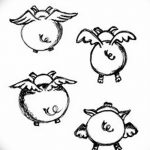 снимка Скици на татуировка на прасе (глиган) от 26.09.2017 г. №024 - Скици на прасе -