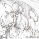 снимка Скици на татуировка на прасе (глиган) от 26.09.2017 г. №028 - Скици на прасе -