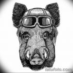 снимка Скици на татуировка на прасе (глиган) от 26.09.2017 г. №031 - Скици на прасе -