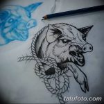 снимка Скици на татуировка на прасе (глиган) от 26.09.2017 г. №040 - Скици на прасе -