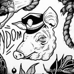 снимка Скици на татуировка на прасе (глиган) от 26.09.2017 г. №041 - Скици на прасе -