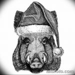 снимка Скици на татуировка на прасе (глиган) от 26.09.2017 г. №043 - Скици на прасе -