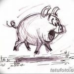 снимка Скици на татуировка на прасе (глиган) от 26.09.2017 г. No 059 - Скици на прасе -