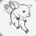 снимка Скици на татуировка на прасе (глиган) от 26.09.2017 г. №063 - Скици на прасе -