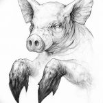 снимка Скици на татуировка на прасе (глиган) от 26.09.2017 г. №065 - Скици на прасе -