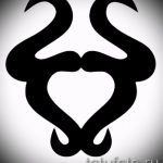 Готина скица за татуировка със снимка на Телец - стилна идея за татуировка Телец