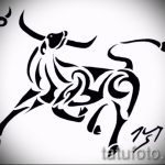 Готина скица за татуировка Телец - Стилна идея за татуировка Телец
