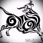 Готина скица за татуировка с модел на Телец - стилна идея за татуировка Телец