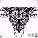 Готина скица за татуировка с модел на Телец - стилна идея за татуировка Телец