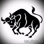 Интересна скица за татуировка със снимка на Телец - готина идея за татуировка Телец