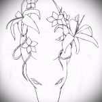 Готина скица за татуировка със снимка на теле - стилна идея за татуировка на теле