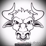 Готина скица за татуировка Телец - Стилна идея за татуировка Телец