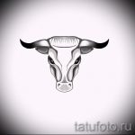 Интересна скица за татуировка със снимка на Телец - готина идея за татуировка Телец