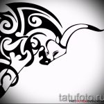 Готина скица за татуировка Телец - Стилна идея за татуировка Телец