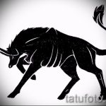 Готина скица за татуировка със снимка на Телец - интересна идея за татуировка Телец