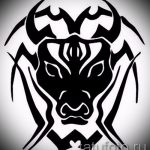 Готина скица за татуировка Телец - Стилна идея за татуировка Телец