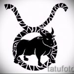 Готина скица за татуировка с модел на Телец - интересна идея за татуировка Телец