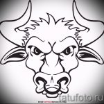 Скица за татуировка на приличен Телец - Готина идея за татуировка на Телец