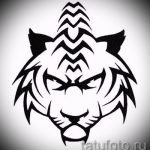 Hűvös vázlat egy tigris tetoválásról (rajzok egy tigrises tetováláshoz) - a rajz egyik változata