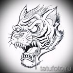 A tigris tetoválás eredeti vázlata (tigris tetoválás tervei) - a rajz ötlete