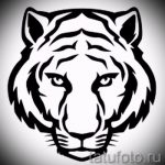 Hűvös vázlat egy tigris tetoválás tetoválásáról (rajzok a tigris tetováláshoz) - a rajz egyik változata